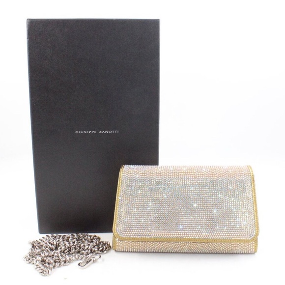 NWT Giuseppe Zanotti Sparkling Gold and Silver Clutch - Picture 1 of 11